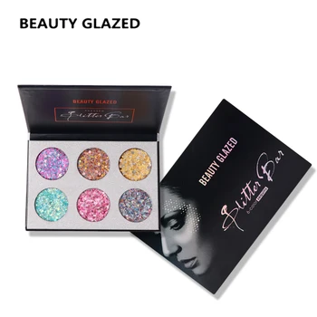 

BEAUTY GLAZED Natural Eyes Makeup Easy To Wear Eyeshadow 6 Colors In 1 Natural Matte Shimmer Palette Long-lasting Eye Shadow Hot