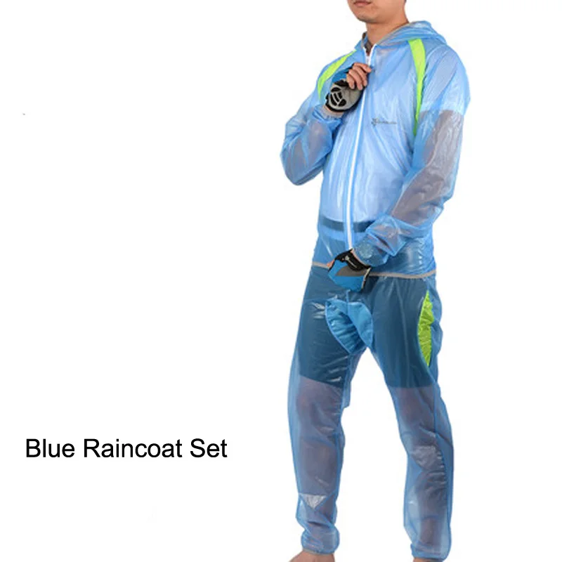 Водонепроницаемая ветрозащитная велосипедная куртка MTB велосипедная Джерси дышащий открытый плащ сжатое лобовое стекло дорожный велосипедный дождевик - Цвет: RK1001 Blue Set