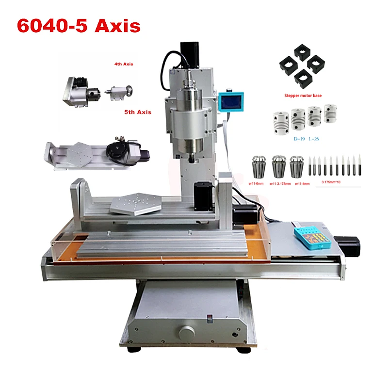 

Factory supply Column type cnc router 6040 Vertical metal milling machine 1500W water cooled spindle work area 600x400mm