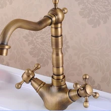 Горячая Распродажа Античная бронзовая отделка 360 градусов Поворотный латунный Смеситель для раковины ванной и кухни кран