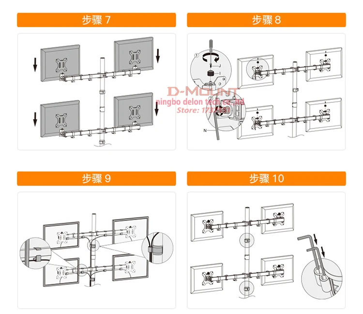 four screen 360 rotate big base full motion 10"-27" 8kg lcd tv table mount 4 monitor desktop support screen bracket stand holder