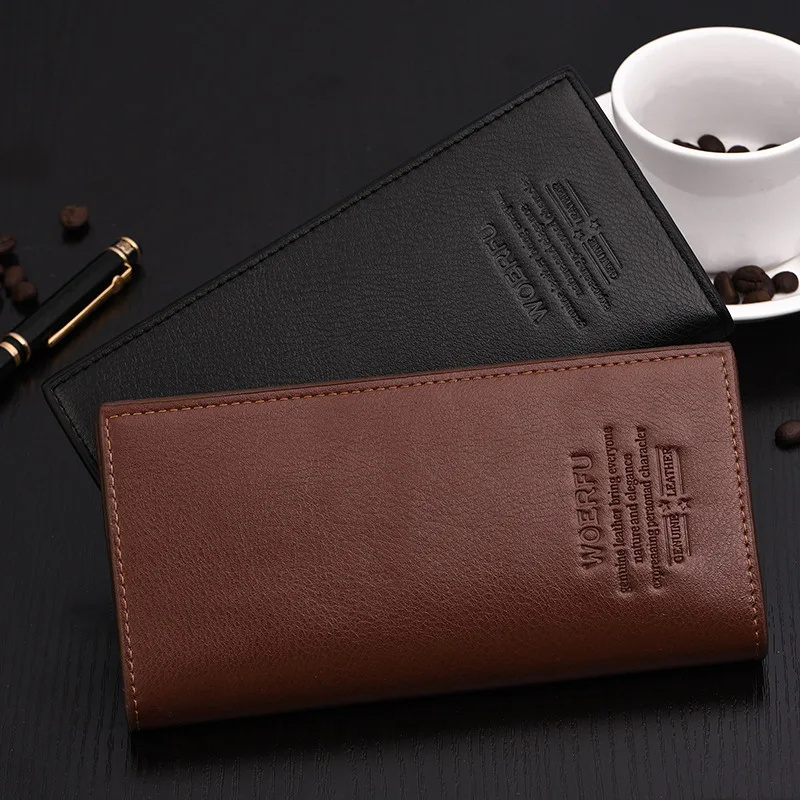 2017 Men Wallet Long Leather Black Male Purse Brown Brand Mens Clutch Bag Luxury Zipper Pu ...