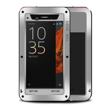 Чехол LOVE MEI для SONY Xperia XZ водонепроницаемый противоударный металлический армированный Гибридный чехол для SONY XZ закаленное стекло экран полная защита