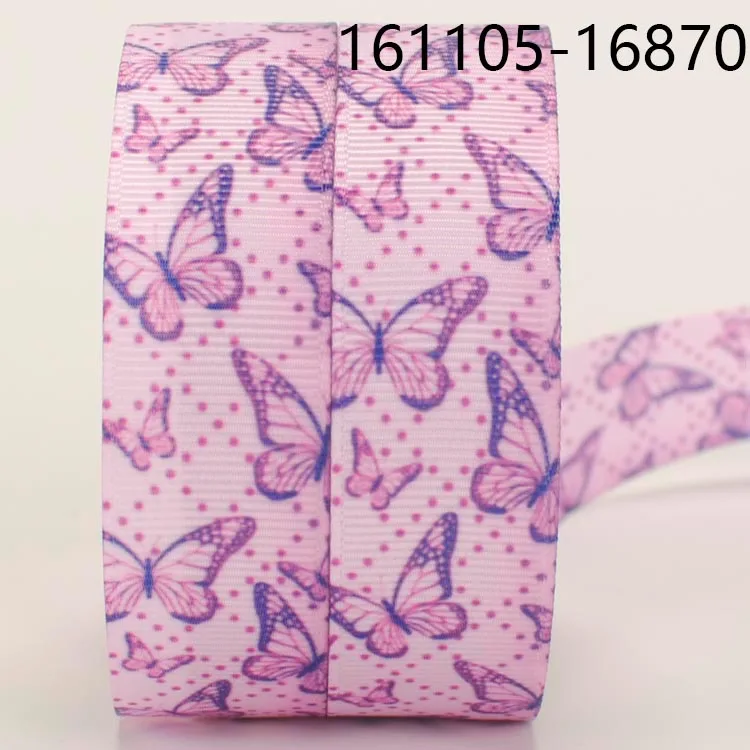 NEW sales 50 yards purple butterfly ribbon printed grosgrain ribbons