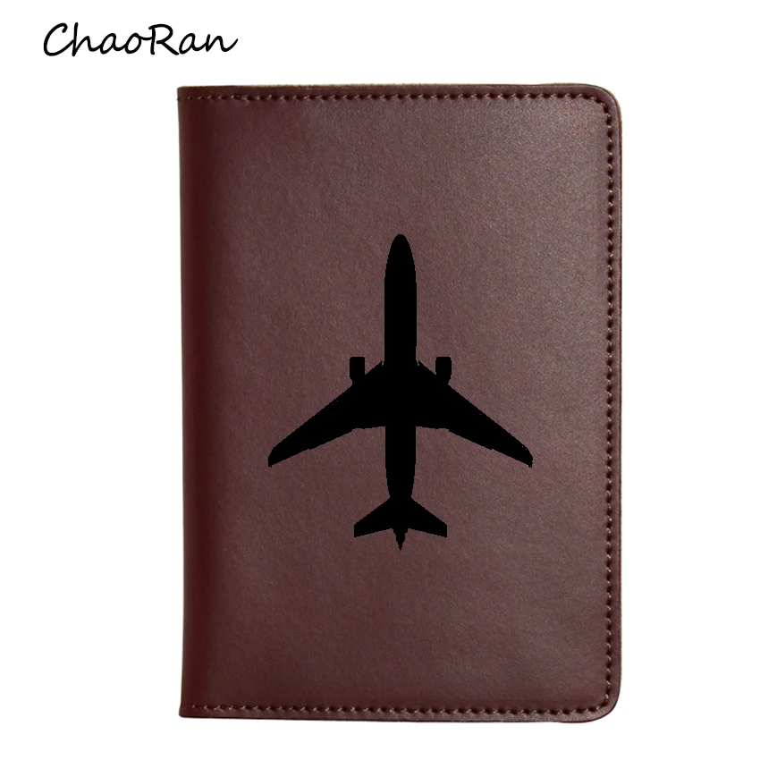 Engraved Picture Airplane Passport Holders Custom Name Passport Wallet