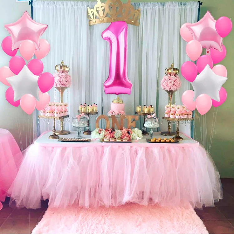 Huiran 1 год Babyshower с днем рождения воздушный шар из фольги баллон номер 1 день Рождения Декор дети мальчик девочка первый день рождения