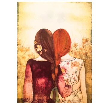 

diy Diamond Embroidery 5D DIY Diamond Painting girls two sisters Diamond Painting Rhinestone Cross Stitch home Decoration