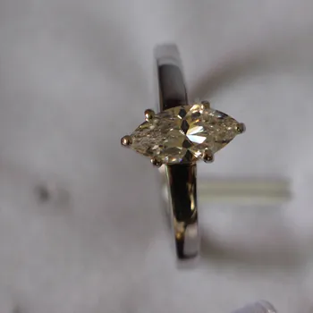 

585 House Eye Fabulous 1CT Classic Jewelry Engagement Solitaire Marquise Ring White Gold Synthetic Carbon Ring for Women