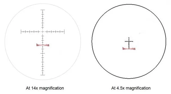 10 шт. векторная оптика Козерога 4,5-14x44 оптические прицелы охотничьи Тактические с первая фокальная плоскость сетка боковая фокусировка 10 м 1/10 мил 1 см