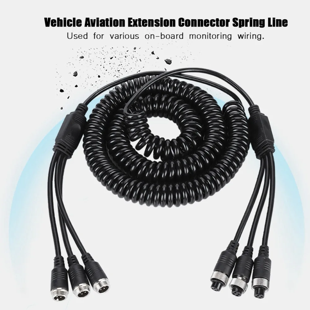 

Copper Waterproof Vehicle Aviation Extension Connector Spring Cable Line Head Interface 5m