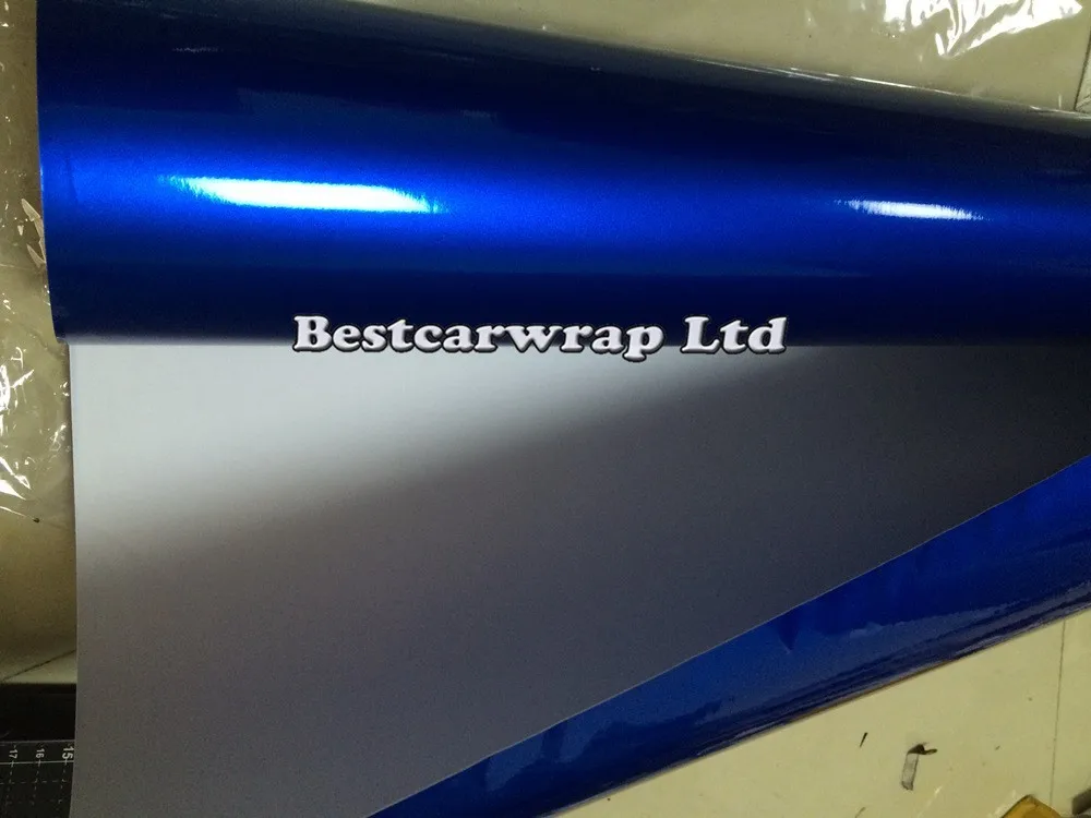 Metallic blue gloss vinyl car wrap film pearl blue gloss foil (3)