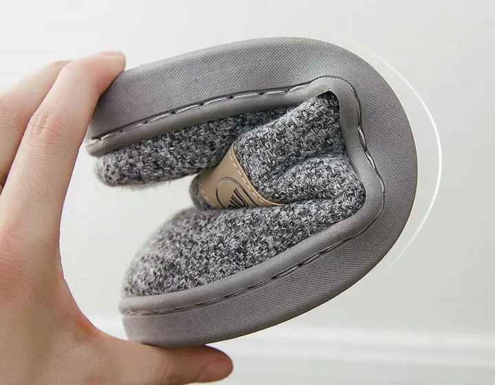 Men's Comfort Knitted Cotton Fabric  With Soft Fleece Indoor Stitching Rubber Sole Men Solid Slipper (2)