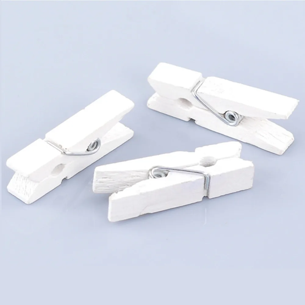 

Wood Clothespin Wood Crafts Home Decoration Clips Note Pegs White for Photo Paper Clothes 3.5x0.7cm,50PCs 2016 new