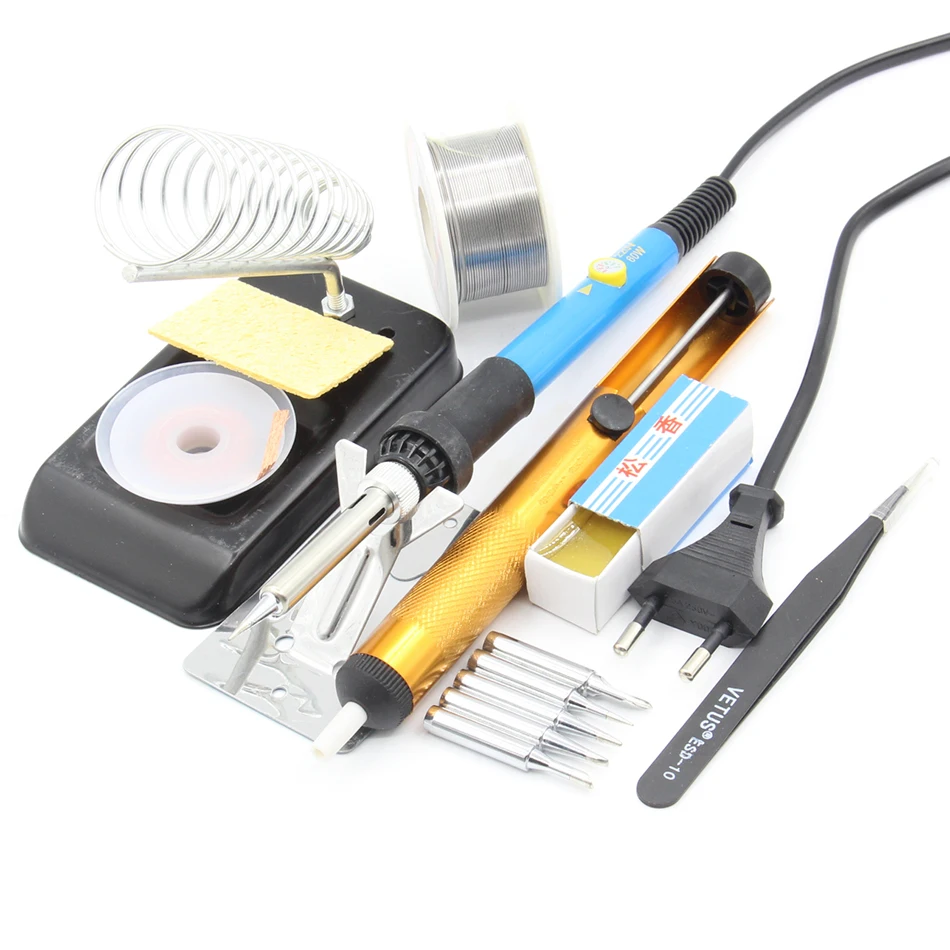 

60W Electric iron Adjustable Temperature Welding Solder Soldering Iron Welding Tool with 5pcs Iron Tips (110v & 220)