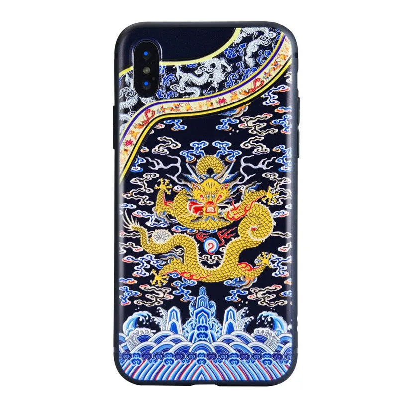 Новый дизайн винтажный китайский Рисунок дракона чехол для телефона Iphone 9 защита