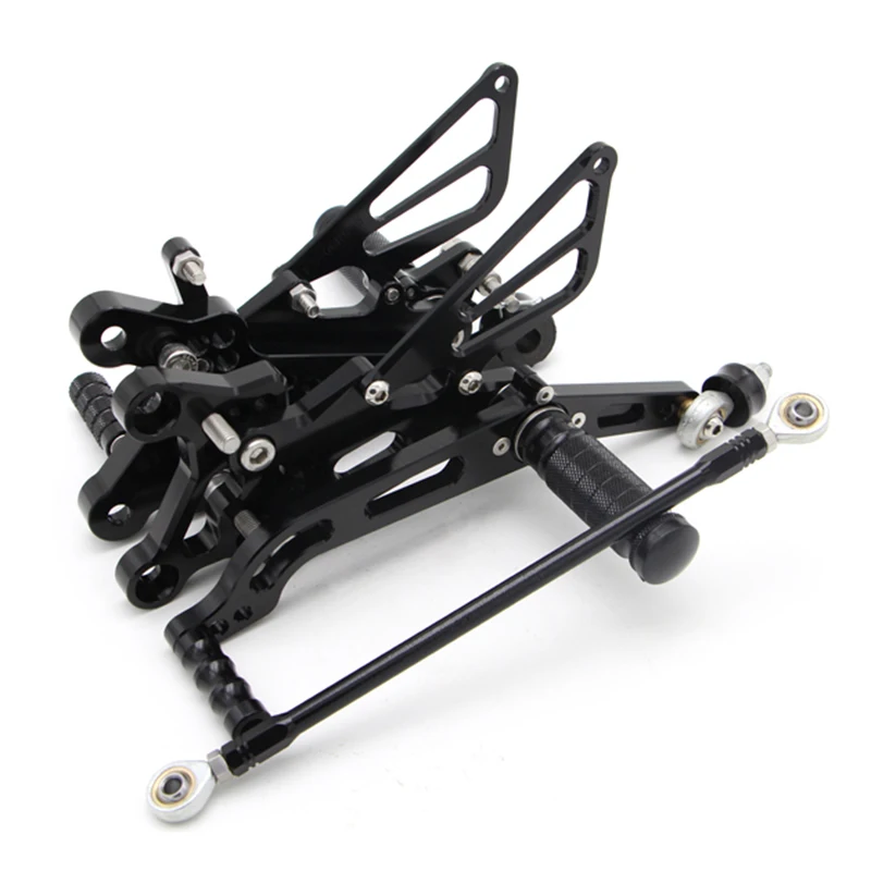 Настраиваемый, CNC Заготовка Черный Rearset Комплект для ног Набор для ухода за кожей сзади подножки Yamaha YZF R6 06 07 08 09, 10, 11, 12, 13 лет, мотоциклы