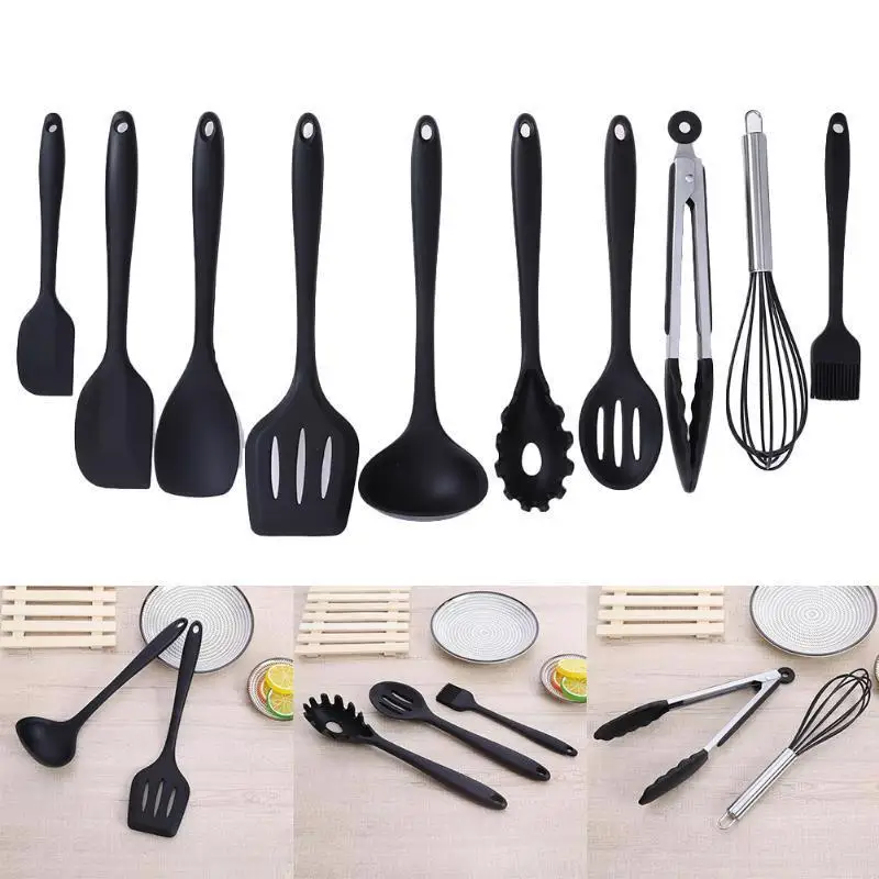 

Silicone Cookware Set Cooking 10pcs Kitchen Non Stick Utensils Heat Resistant Kitchen Cooking Utensils Baking Tool