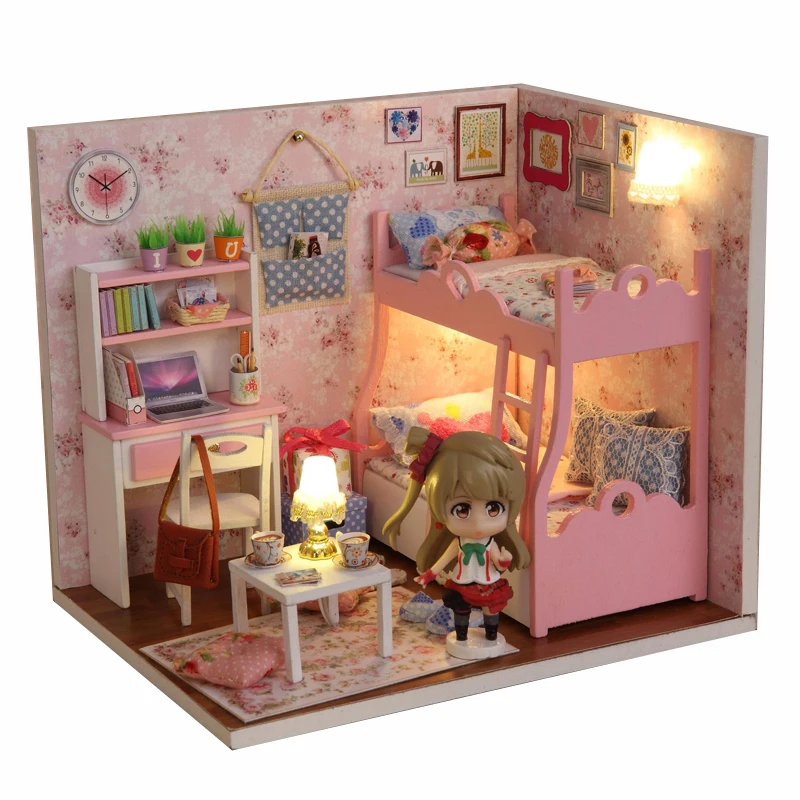 112 DIY Doll house With Miniature Furniture Accessories Wooden