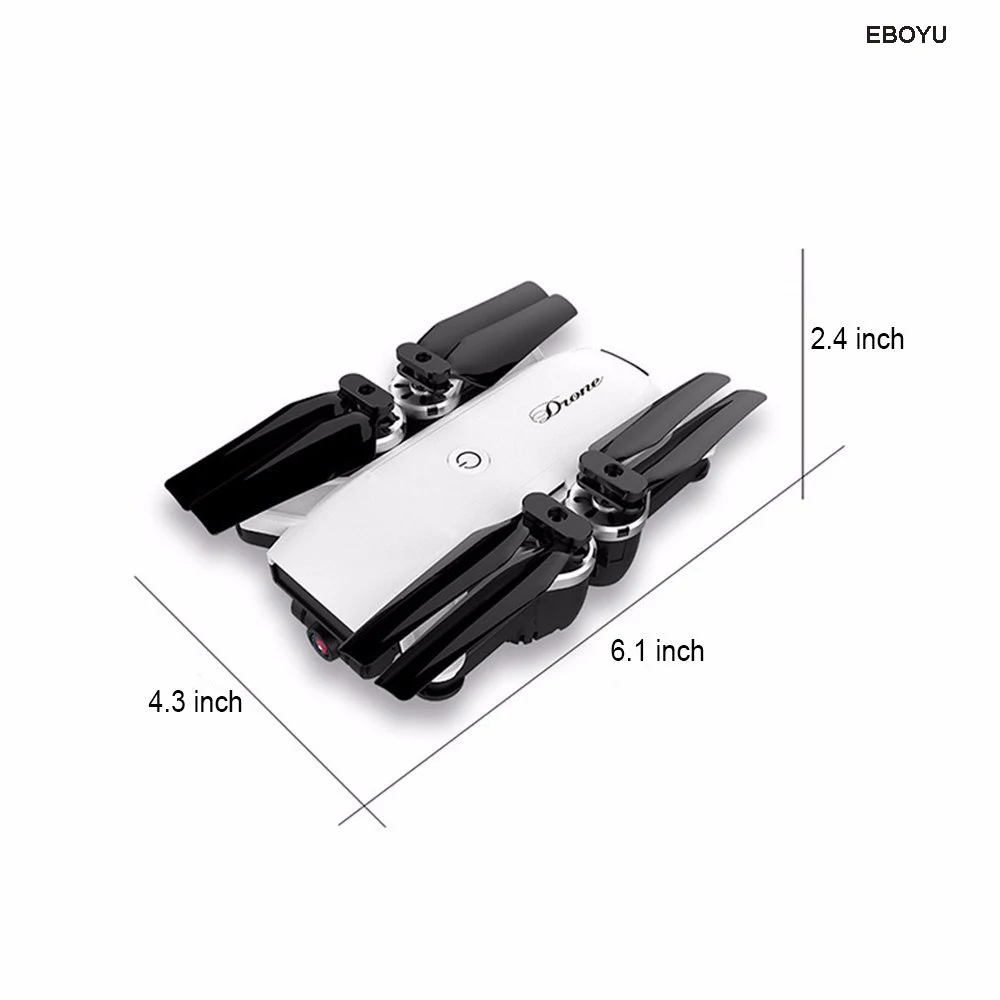 EBOYU(TM) YH-19HW 2,4 ГГц 2.0MP широкий угол Wi-Fi FPV RC Дрон для селфи Дрон складной RC Квадрокоптер высота удержания 3D флипы рулон RTF