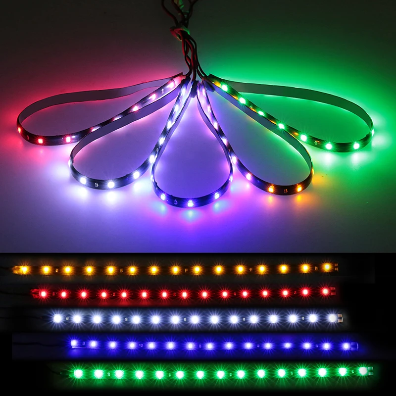 

10PCS 30CM Waterproof Flexible Light Strip 3528 SMD 12V LED Strip Lamp Decorative Light 15 LED for Car Auto Motorcycle Truck
