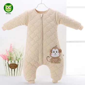 

KEYING Baby Sleeping Bags 100%cotton Baby Sleepsiut Kid Sleep Bag Long-sleeve Letter Pattern Children Winter Sleep Rompers