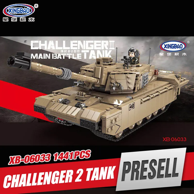 

XINGBAO 06033 Military Series The Challenger 2 Tank Set Building Blocks Bricks Tank Toys Model Kid Toys Birthday Christmas Gifts
