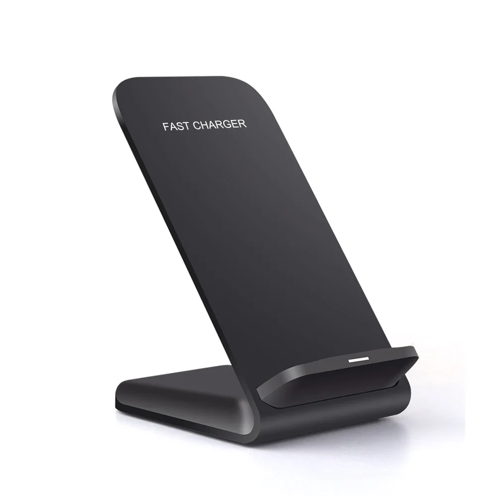 Беспроводное зарядное устройство FDGAO 10 Вт Qi для iPhone XR XS Max 8 Plus Xiaomi Mi 9 QC3.0 быстрая Беспроводная зарядная подставка для samsung S10 S9 S8 - Тип штекера: Black
