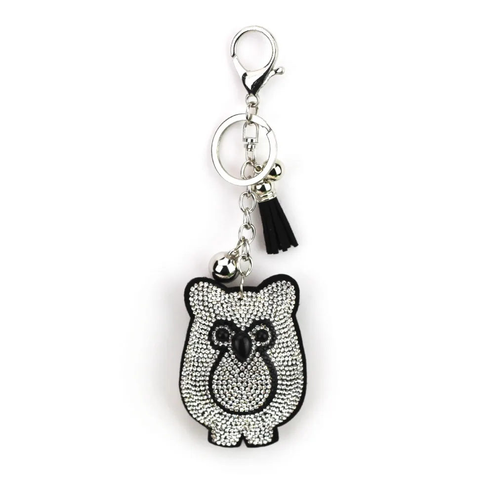 New Fashion Women Velvet Animal Owl Keychain Car Key Ring Key Holder