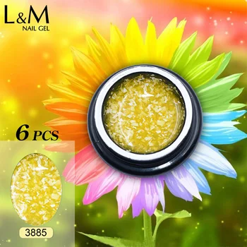 

6pcs a Lot Snowflake Color UV LED Lamp Soak Off Gel Nail Polish Art Decoration Good Quality Polish Gel Free Shipping