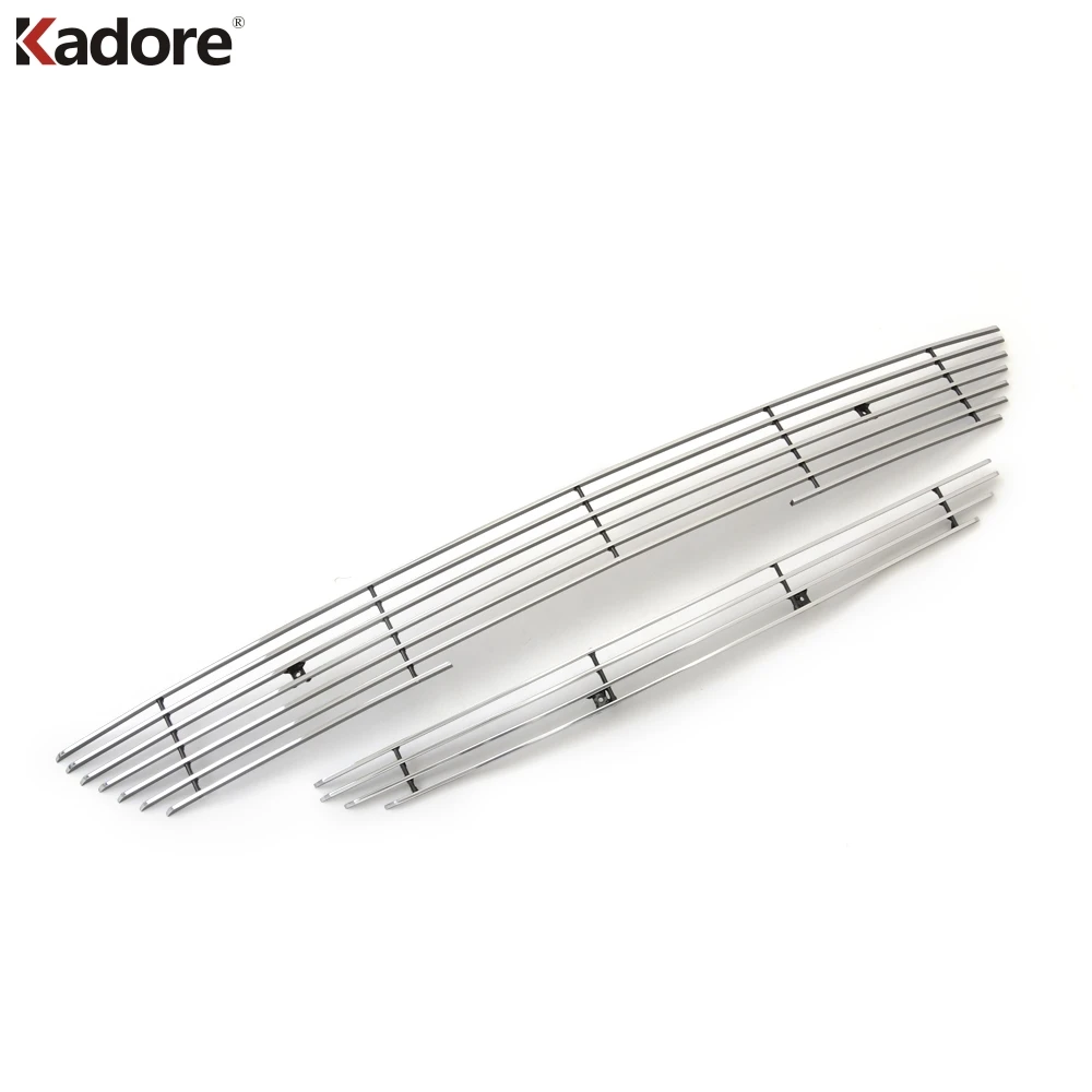 

For Toyota Vios Yaris 2014 Sedan Aluminum Alloy Car Front Up+Bottom Center Grilles Cover Trim Racing Grill Frame Accessories