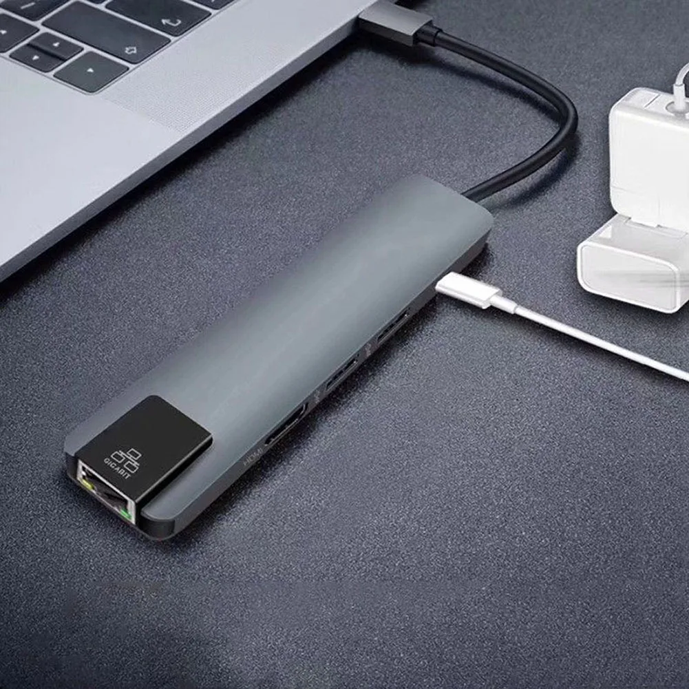 SUPER 5 en 1 USB tipo-C HDMI 4 K Gigabit Ethernet Rj45 adaptador para MacBook pro - 3