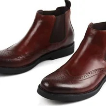 Роскошные мужские ботильоны из натуральной кожи; удобная мужская обувь ручной работы с резным узором; деловые офисные Ботинки martin; sapatos