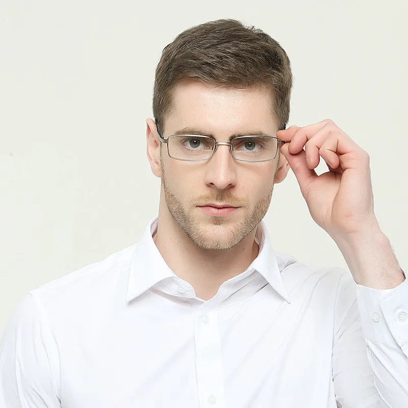 

2017 High-Quality Aluminum Rimless Reading Glasses Old Reading Glasses HD Resin Lens Presbyopia Glasses Gafas de lectura