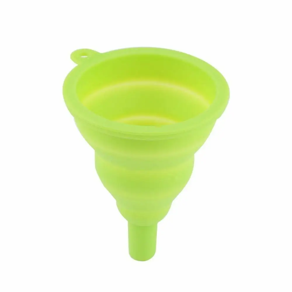 Новые мини-Складная воронка Силиконовые Складная воронка Складные портативные лейки висят бытовые дозирующие жидкости кухонные инструменты - Цвет: Зеленый