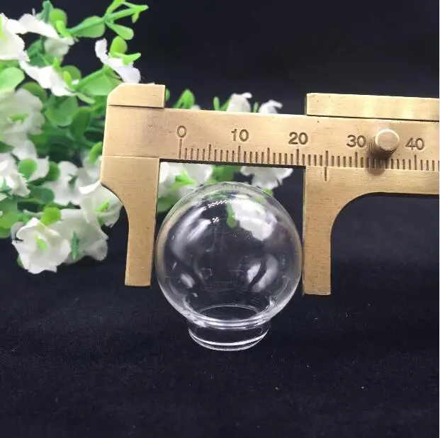 

50X 25*15mm glass globe display hollow round orbs bubble dome wishing bottle locket vial pendant jewelry findings