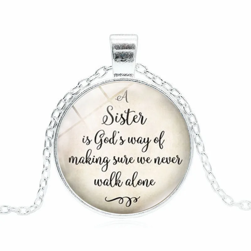 

English letters Time Gem Cabochon necklace European and American popular alloy pendant necklace sweater chain