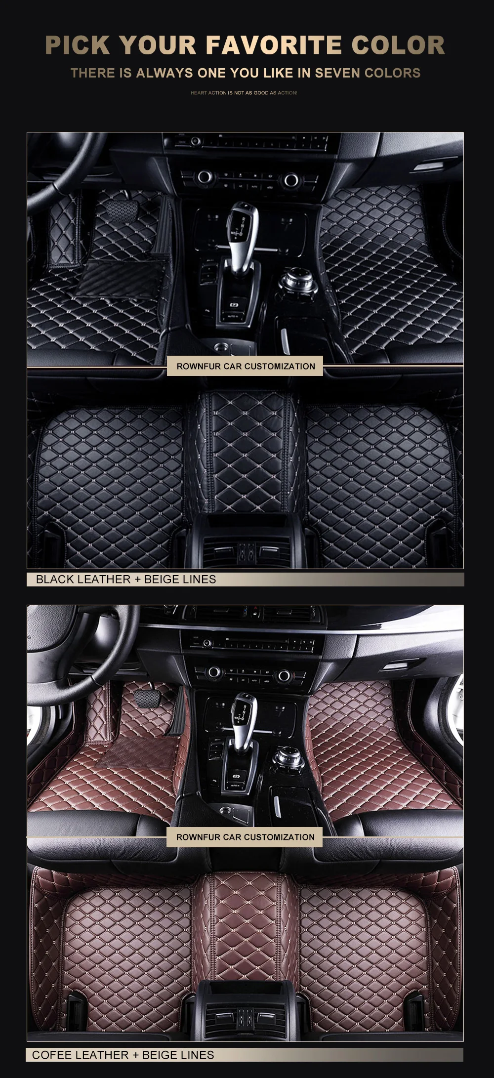 AUTOROWN Leather Car Floor Mats For Mercedes Benz S500 w220, w222, long w221, w140 Automobile Interior Accessories 3D Floor Mat