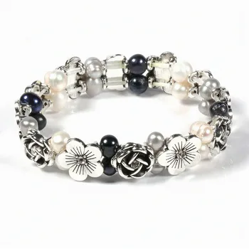 100 Natural Freshwater 6 7 mm Pearl Bracelet Flower High Quality Pearl bracelets for