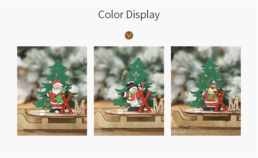 DIY деревянные сани настольные украшения Рождественская елка орнамент деревянная подвесная подвеска Рождество год Рождественское украшение