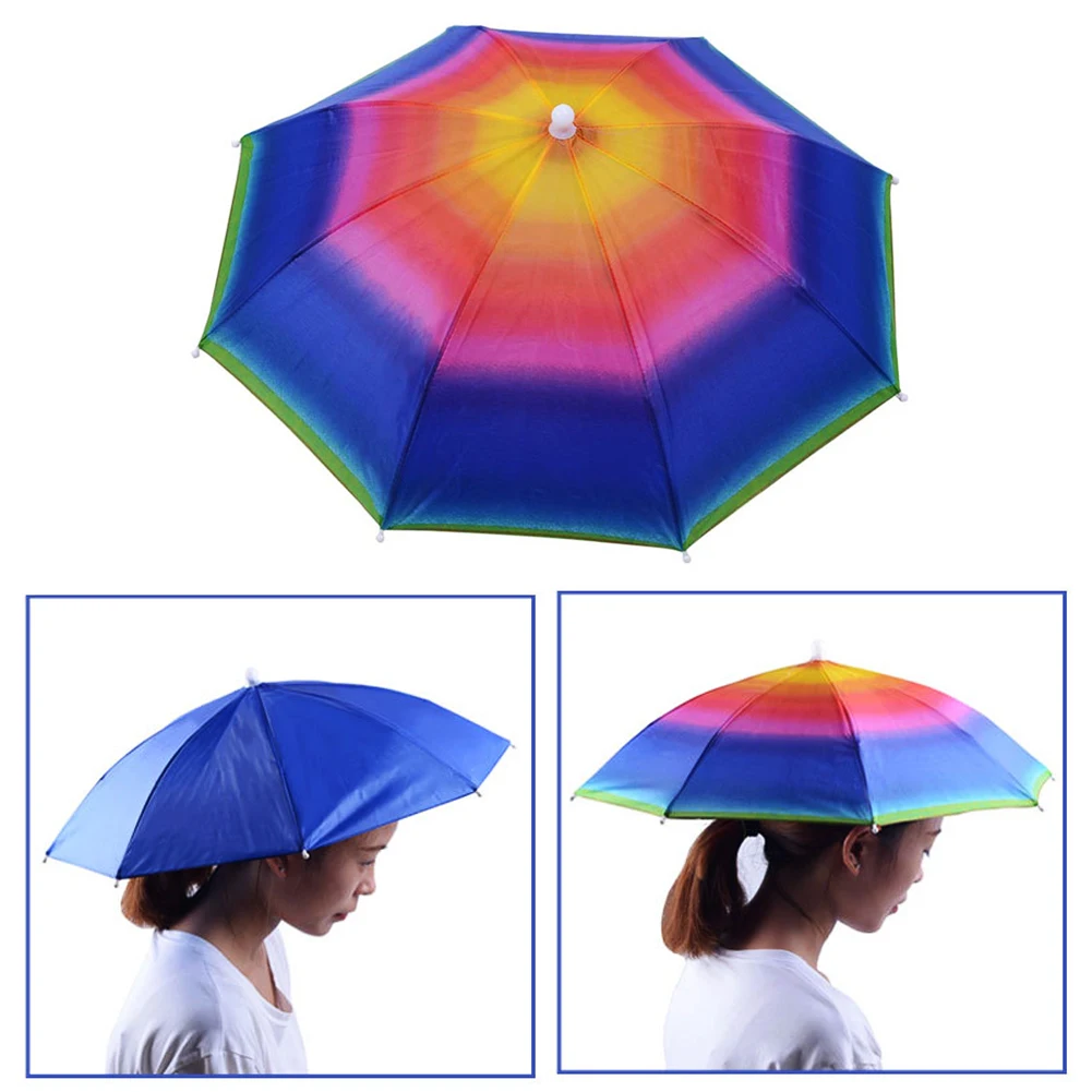 Fishing Hat Umbrella Foldable Anti UV Visor Waterproof Cap Breathable RainwearUmbrellas