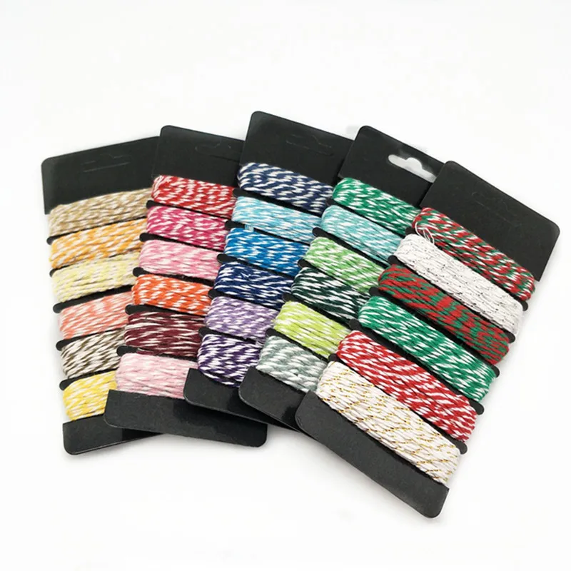 4-layer thin mixed two-color Baker wrapped cotton rope gift packaging wedding birthday party DIY decoration 5BB5592 cotton rope packaging cord