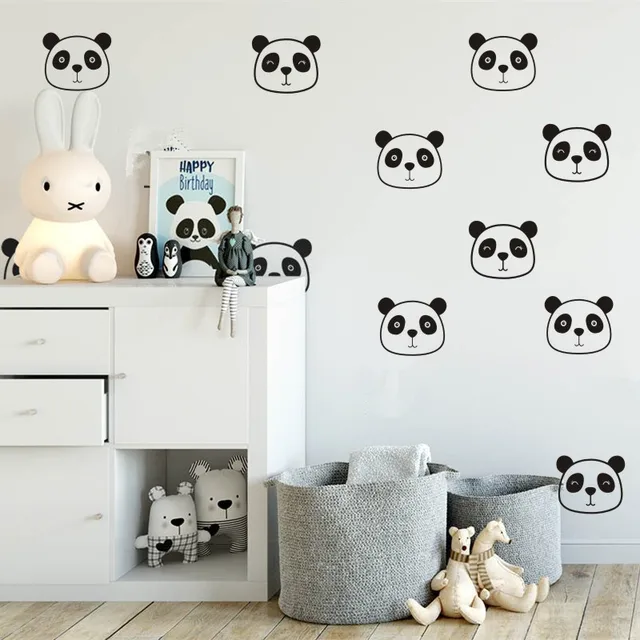 panda wall decals nursery cute panda face decals baby room wall