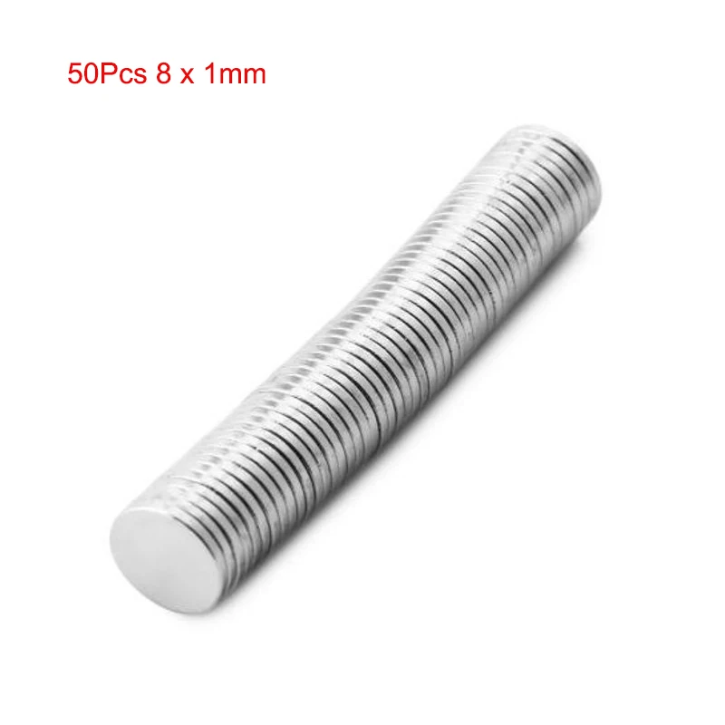 

50Pcs 8 x 1mm NdFeB Round Magnet Toys Powerful Creative For Kid Adult DIY New