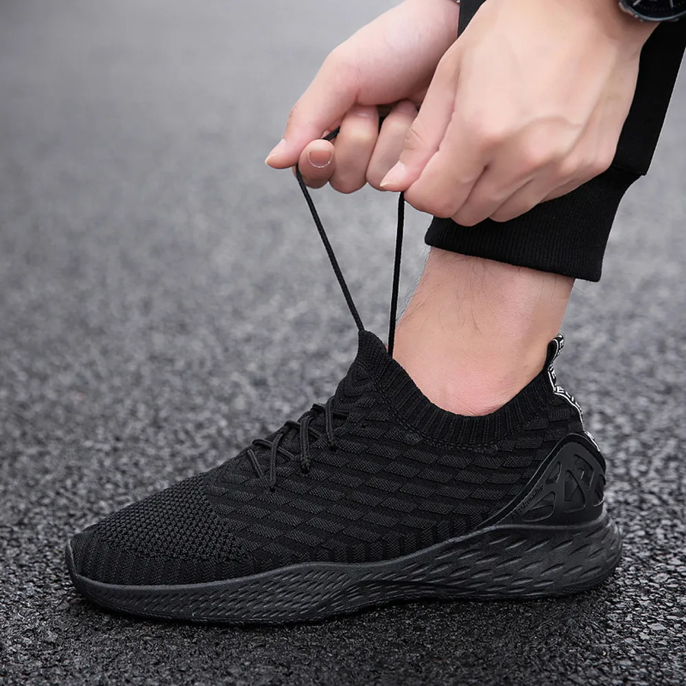 

Fashion Casual Men's Shoes Comfortable Male Lace-Up Sport Running Shoes Lightweight Mesh Breathable Sneakers Men Footwear Male