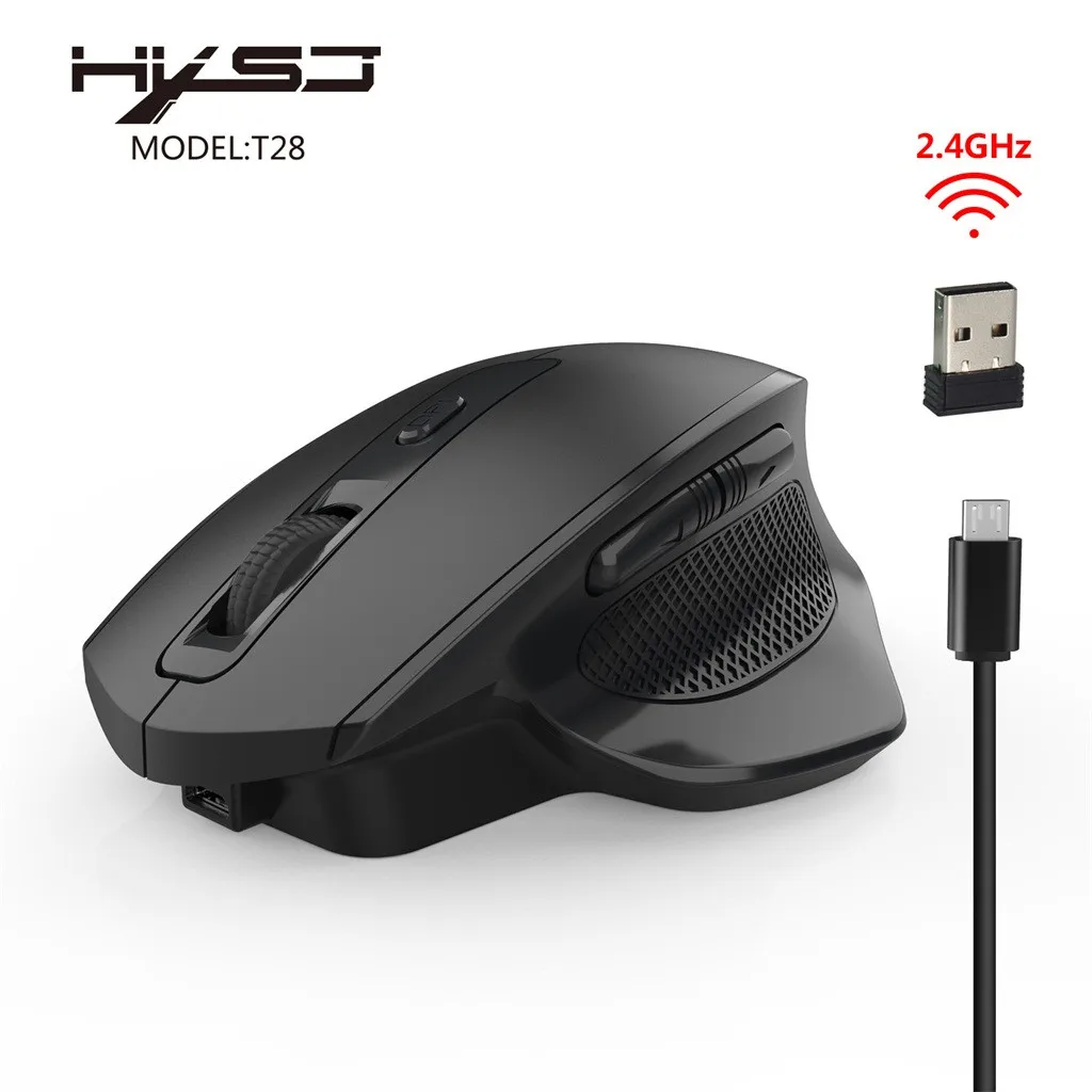 

HXSJ T28 2.4 GHz Wireless Mouse 2400DPI 3 File Adjustable DPI Vertical Mouse Rechargeable Ergonomics Computer Mute Mouse