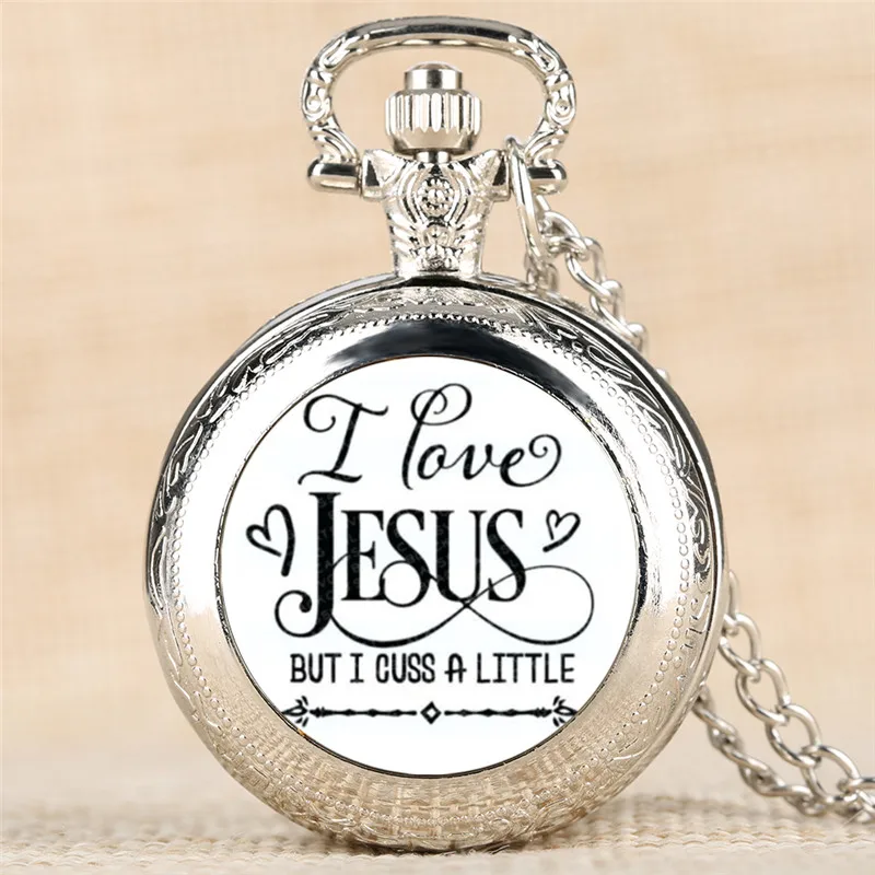 Reloj Mujer I love Jesus серии кварцевые карманные часы ретро для мужчин для женщин классический подарок для карманные часы звено цепи