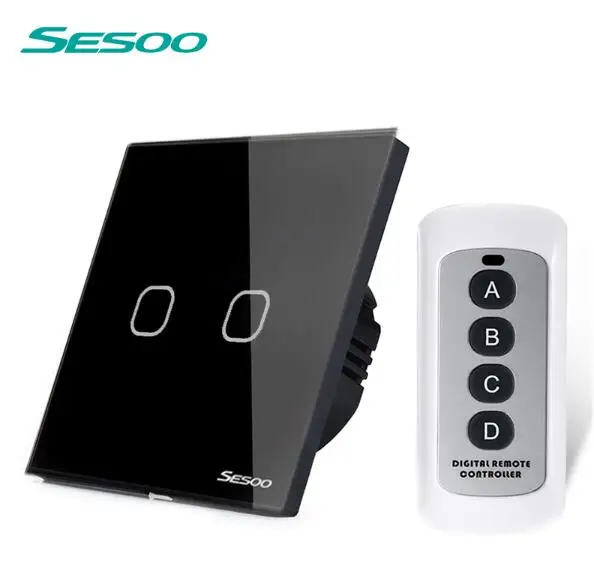 Sesoo Eu Uk Standard 2 Gang 1 Way Wireless Remote Control