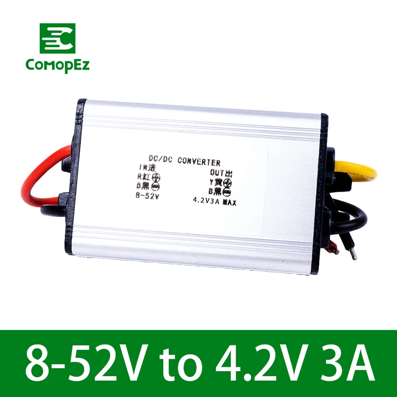 

Voltage Converter 8-52V to 4.2V 3A DC DC Current Regulator Waterproof Step Down Buck Converter for Cars Solar Plane Led Light