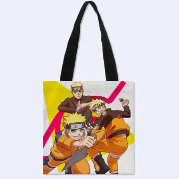 

HEARMNY Custom NARUTO Tote Bag Double-sided printed Linen Casual Canvas Tote Bag Women's Handbags