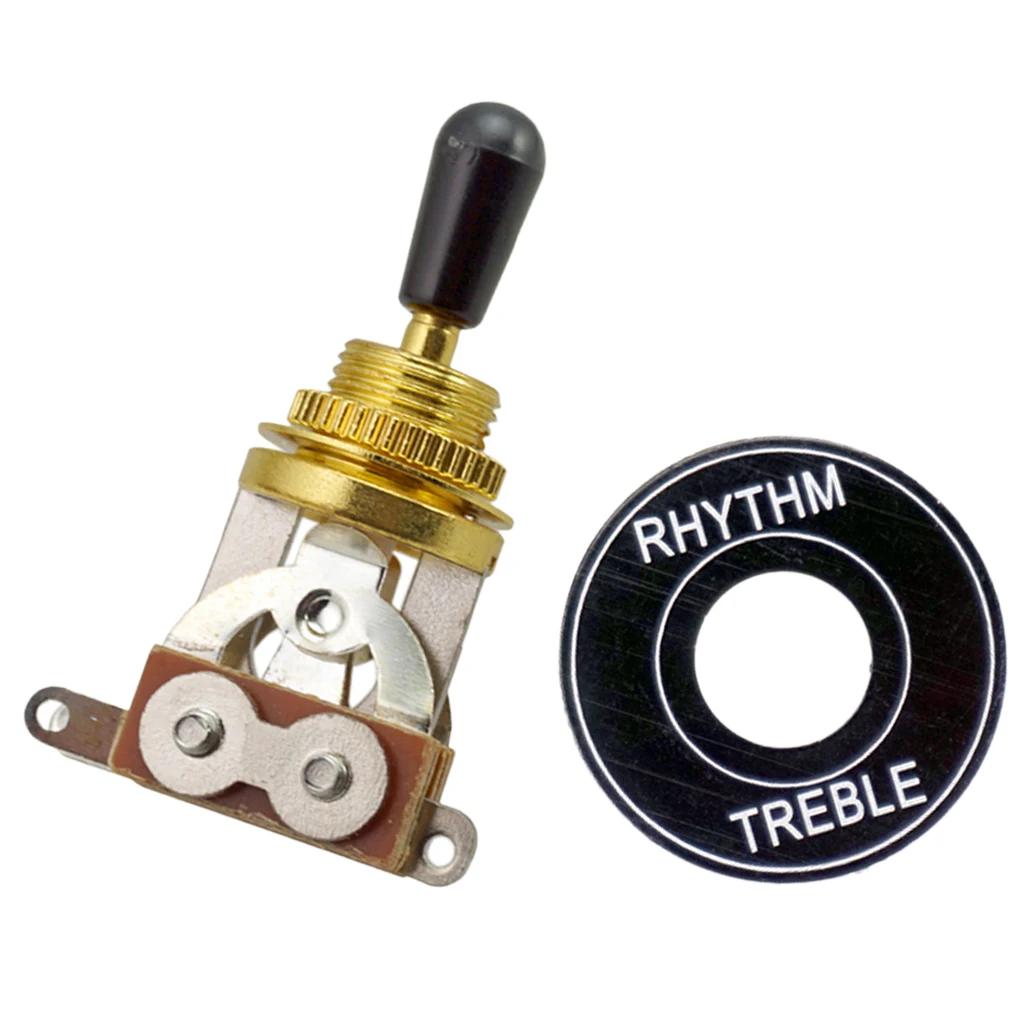 Brass Knob Guitar Switch 3-Channel Selector Toggle Guitar Switch Guitar with Rhythm Treble Washer Plate 